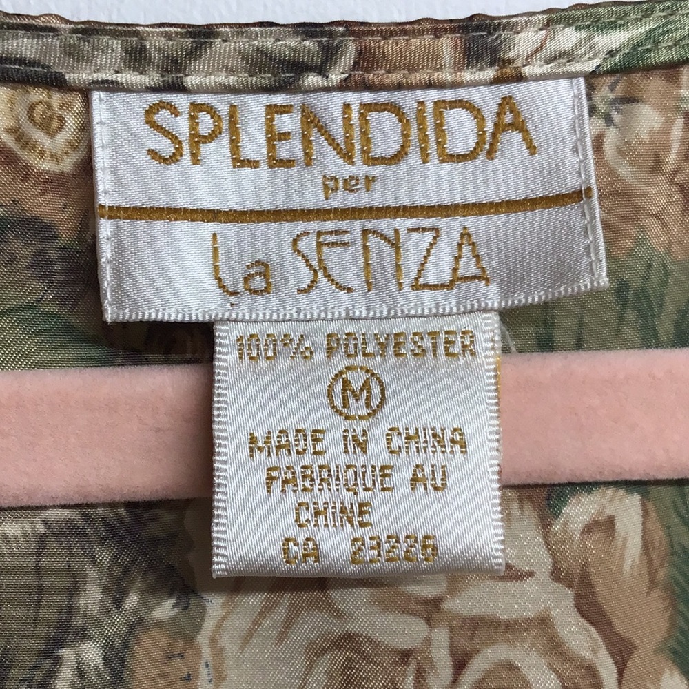 La Senza vintage autumn color lingerie set Olive & Gold Floral Satin top &shorts - Picture 5 of 6